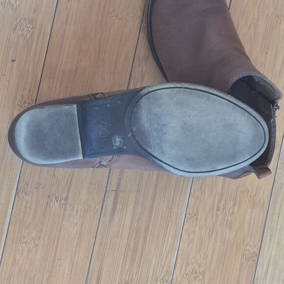 LUCKY BRAND BASEL BOOTIES 7.5 Burnished Brown Leather - Picture 12 of 14